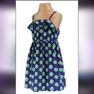Cherokee Green Kewi Kiwi purple polka dot dress ruffle top girl casual cute
